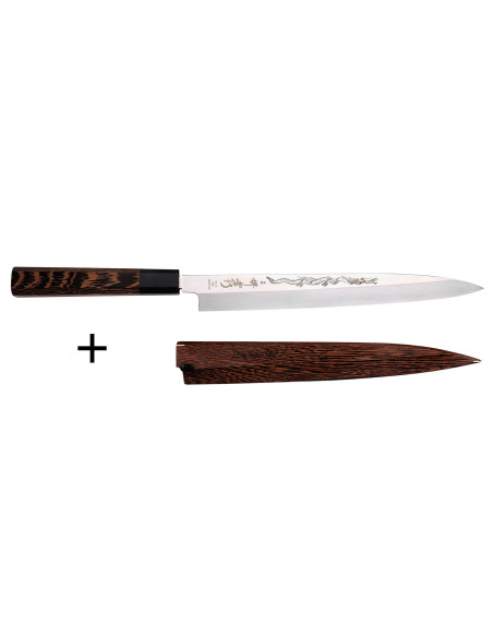 Coltello yanagiba 27cm japonais artisanal Sakai Takayuki Honyaki Shoryu VG10