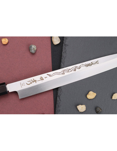 Cuchillo yanagiba 27cm japonais artisanal Sakai Takayuki Honyaki Shoryu VG10