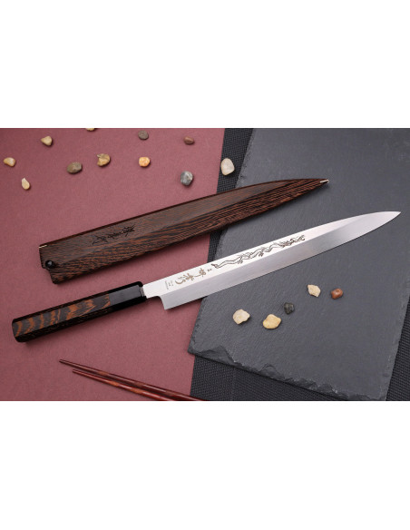 Yanagiba kniv 27cm japonais artisanal Sakai Takayuki Honyaki Shoryu VG10
