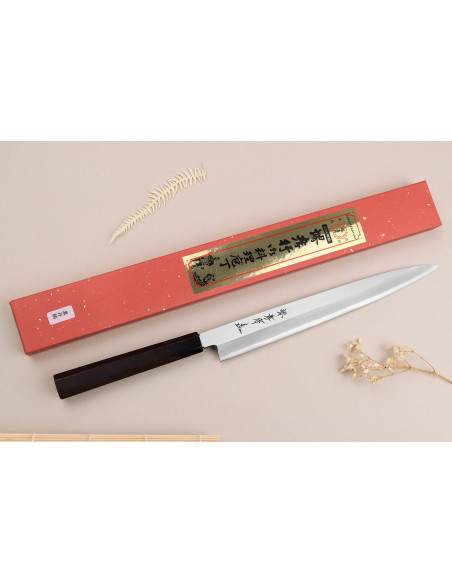 Cuchillo yanagiba 27cm japonais artisanal Sakai Takayuki Ginsankou
