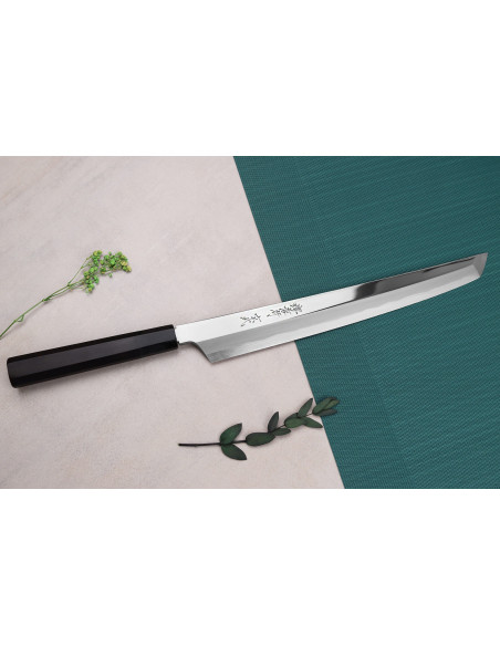Couteau sakimaru yanagiba 30cm japonais artisanal Sakai Takayuki Genbu