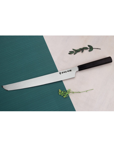 Couteau sakimaru yanagiba 30cm japonais artisanal Sakai Takayuki Genbu