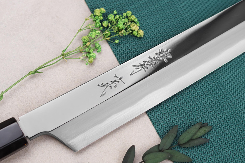 Estojo sakimaru yanagiba 30cm japonês artesanal Sakai Takayuki Genbu