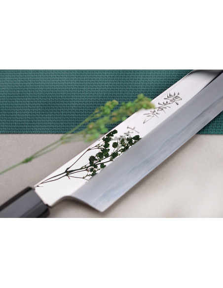 Couteau sakimaru yanagiba 30cm japonais artisanal Sakai Takayuki Genbu