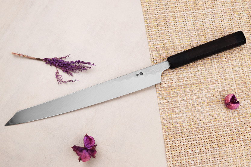 Yanagiba kniv kiritsuke 30cm japonais artisanal Sakai Takayuki Seiryu damas