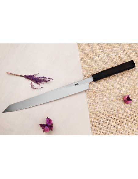 Yanagiba veitsi kiritsuke 30cm japonais artisanal Sakai Takayuki Seiryu damas