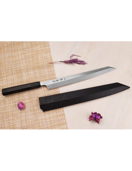 Yanagiba kniv kiritsuke 30cm japonais artisanal Sakai Takayuki Seiryu damas
