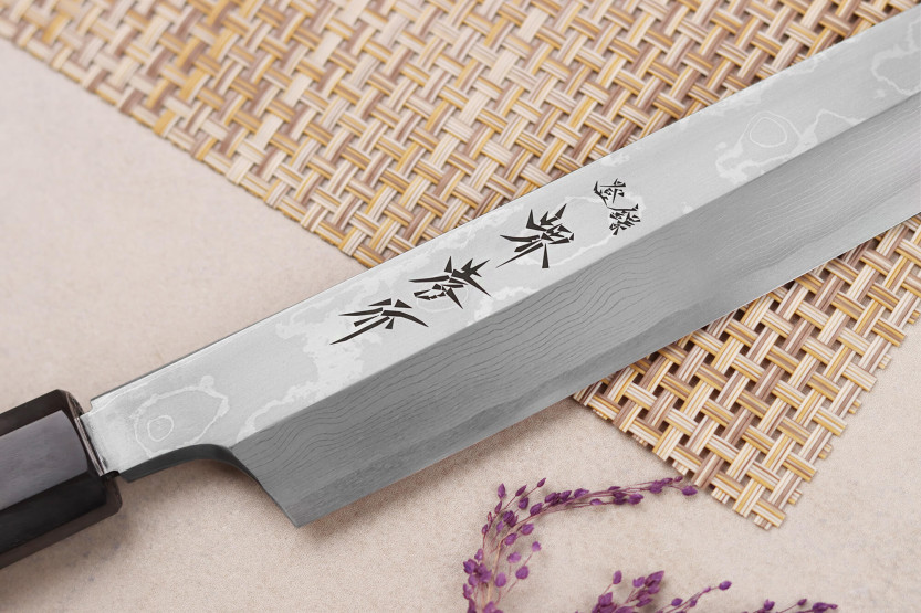 Yanagiba kniv kiritsuke 30cm japonais artisanal Sakai Takayuki Seiryu damas