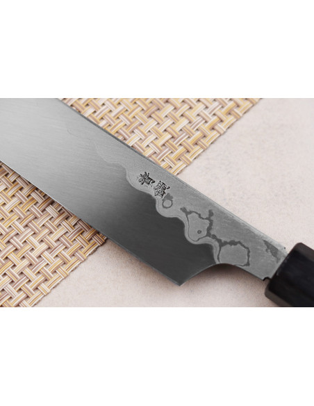 Coltello yanagiba kiritsuke 30cm japonais artisanal Sakai Takayuki Seiryu damas