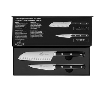 Sett med 2 Sabatier International Egide Office-kniver 9 cm + Mini santoku 12 cm
