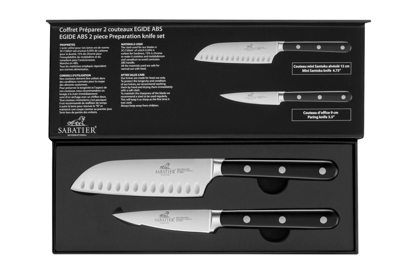Sabatier International Messerset 2 Messer Egide Office 9cm + Mini Santoku 12cm