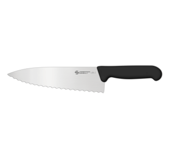 Faca do chef profissional serrilhada preta Ambrogio Sanelli Supra