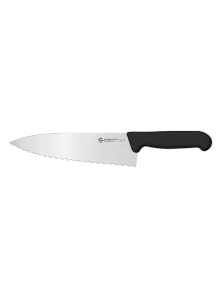 Faca do chef profissional serrilhada preta Ambrogio Sanelli Supra