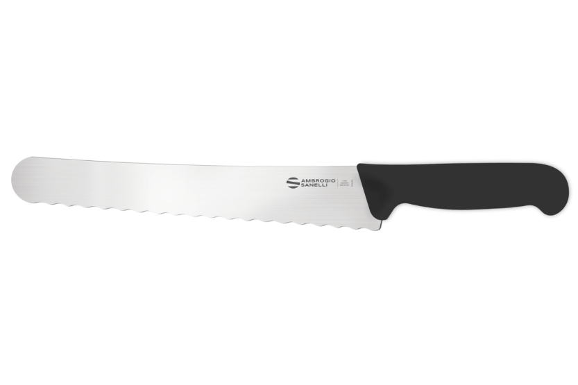Professioneel gebogen broodmes Ambrogio Sanelli Supra Vague zwart 26cm