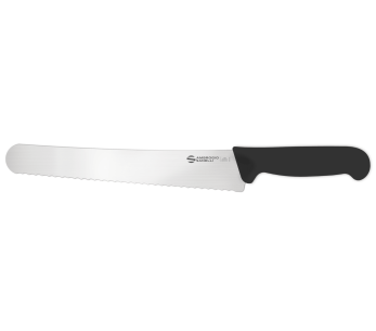Faca de pão curva profissional Ambrogio Sanelli Supra Hard black 26cm