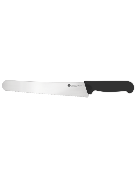 Professioneel gebogen broodmes Ambrogio Sanelli Supra Hard zwart 26cm