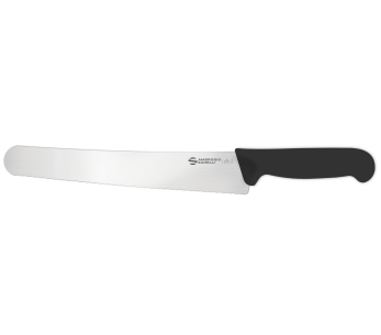 Ambrogio Sanelli Supra negro ultra suave Cuchillo de pan profesional curvo Cuchillo de pan 26cm