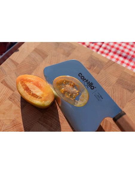 Spezielles handwerkliches Messer 18cm Ambrogio Sanelli Cortello Griff aus massivem Walnussholz