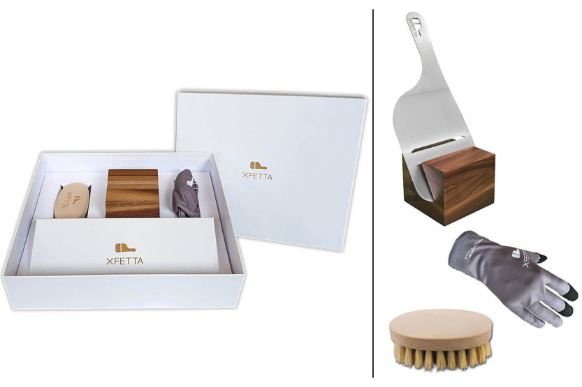 Geschenkset Ambrogio Sanelli Küchenmandoline XFETTA mit Handschuh, Ständer und Bürste