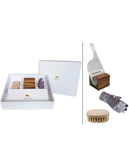 Geschenkset Ambrogio Sanelli XFETTA truffelmandoline Keukenmandoline met handschoen, houder en borstel