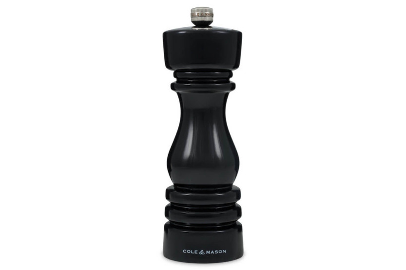 Cole & Mason London black gloss salt mill 18cm