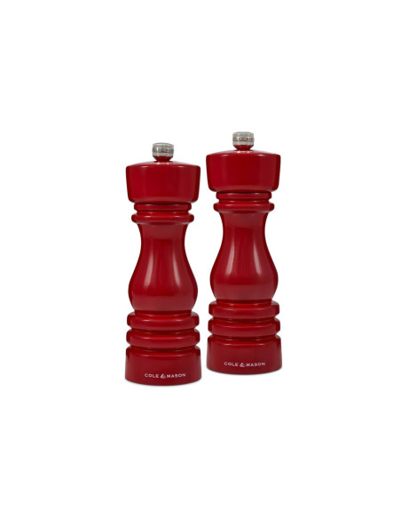 Set Cole & Mason London Salz- und Pfeffermühlen rot gloss 18cm
