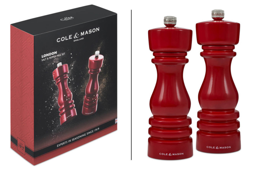 Cole & Mason London rödglänsande salt- och pepparkvarnsset 18cm