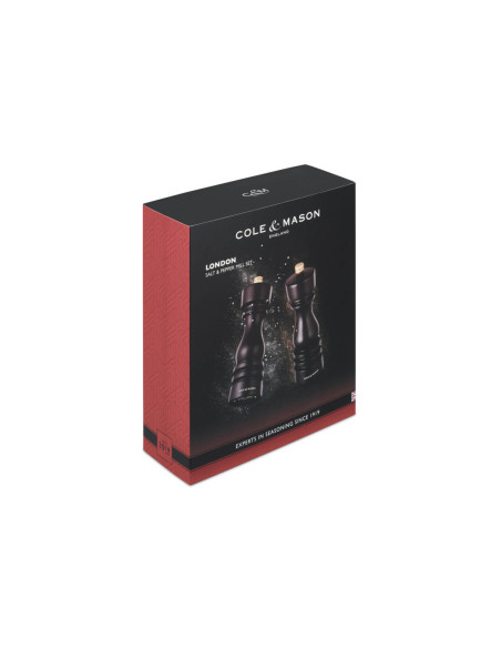 Cole & Mason London chokolade salt- og peberkværnsæt 18 cm