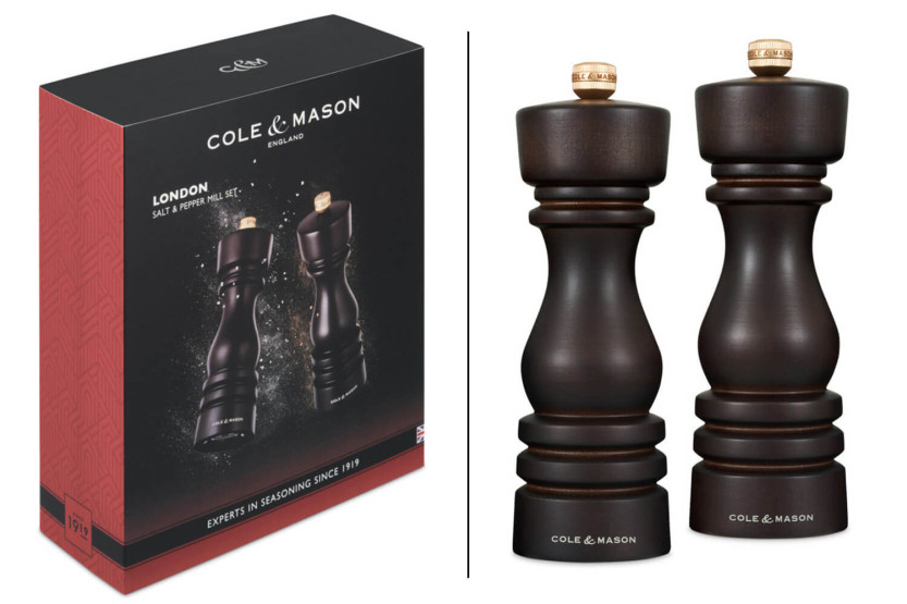 Cole & Mason London salt- og pepperkvernsett med sjokolade 18 cm