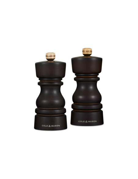 Cole & Mason London chocolate salt and pepper mill set 13cm