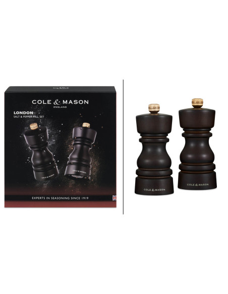 Cole & Mason Londen chocolade peper- en zoutstel 13cm