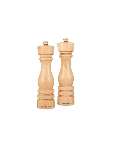 Cole & Mason London set di macina sale e pepe in legno di faggio 22 cm