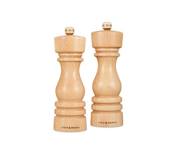 Cole & Mason Lontoon pyökkipuinen suola- ja pippurimyllysarja 18cm 2