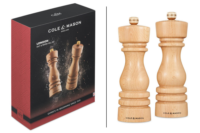 Cole & Mason London salt- och pepparkvarnsset i bokträ 18cm