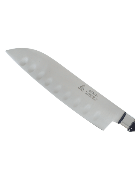 Au Nain Pépite santoku knife 20cm with granton edgeforged blade