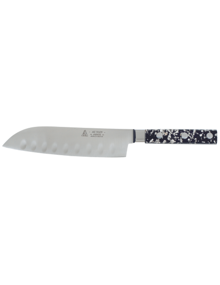Au Nain Pépite santoku knife 20cm with granton edgeforged blade