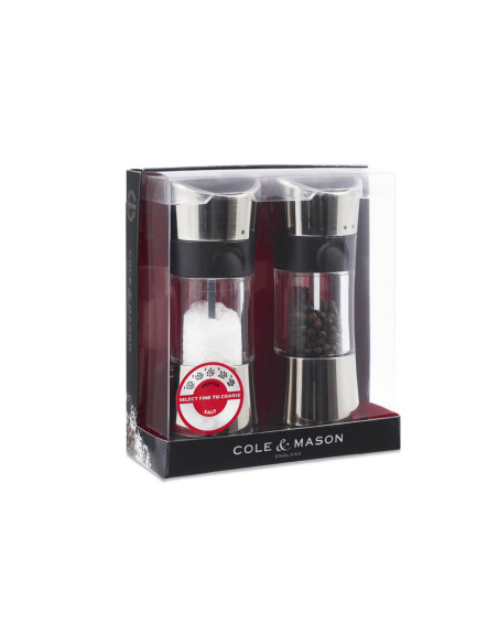 Cole & Mason Horsham salt- og peberkværnsæt i akryl og rustfrit stål 15,4 cm