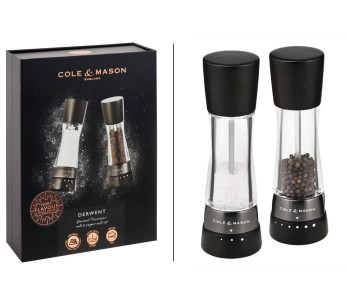 Cole & Mason Derwent Salz- und Pfeffermühlen-Set Buche schwarz 19cm