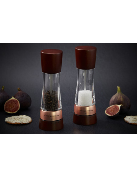 Cole & Mason Derwent salt- og pepperkvernsett i kastanjegull med rose 19 cm