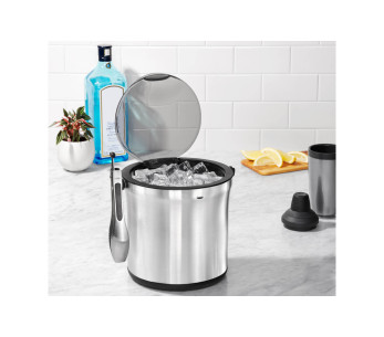 OXO Balde de gelo em aço inoxidável com pinça de servir 2