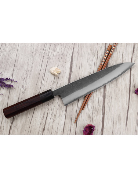Koksmes 21cm Toshihiro Wakui Shirogami 2 San Maï nashiji japans handgemaakt