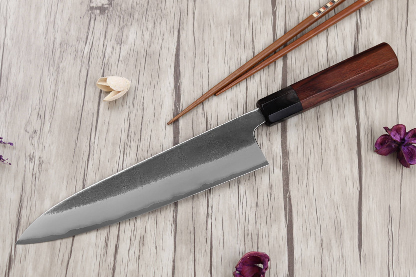 Koksmes 21cm Toshihiro Wakui Shirogami 2 San Maï nashiji japans handgemaakt