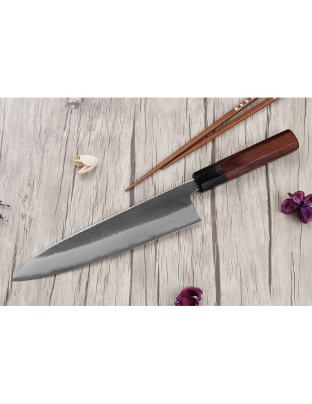 Koksmes 21cm Toshihiro Wakui Shirogami 2 San Maï nashiji japans handgemaakt
