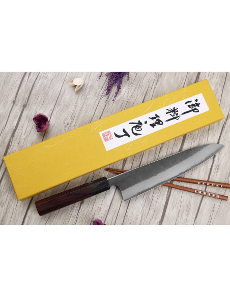 Koksmes 21cm Toshihiro Wakui Shirogami 2 San Maï nashiji japans handgemaakt