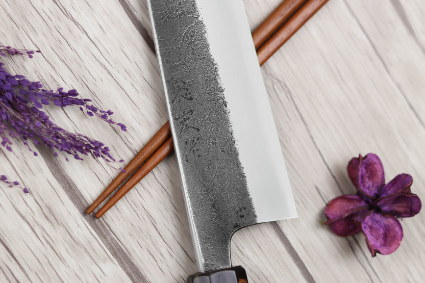 Koksmes 21cm Toshihiro Wakui Shirogami 2 San Maï nashiji japans handgemaakt