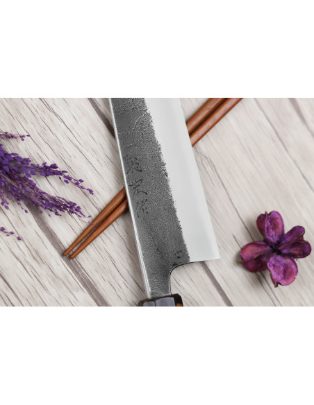 Koksmes 21cm Toshihiro Wakui Shirogami 2 San Maï nashiji japans handgemaakt