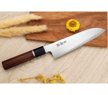 19,5cm Sukenari SG2 San Maï Japansk santokukniv med rosenträhandtag 2
