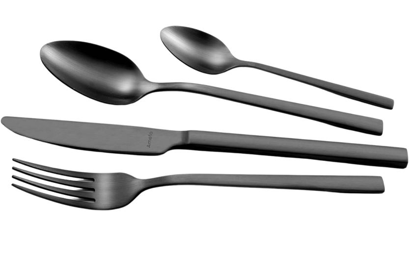 Amefa Square 16 kuvertsett i 18/0 rustfritt stål - svart finish
