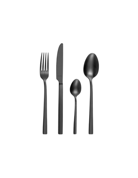 Amefa Square 16 place setting in 18/0 stainless steel - Black finish