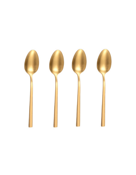 Amefa Square 16 talheres em aço inoxidável 18/0 - acabamento dourado
